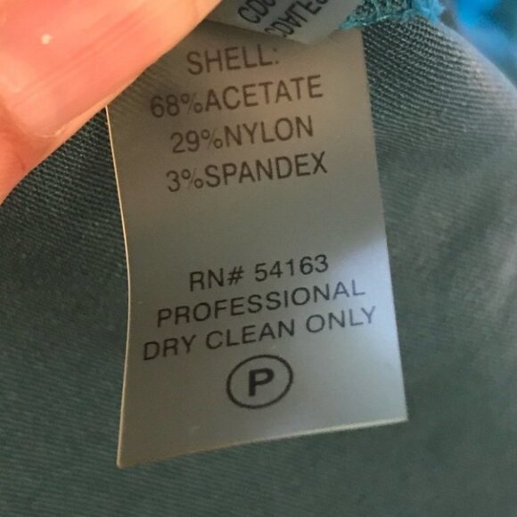 ✨✨5/$10✨✨ Calvin Klein green aquamarine One Shoulder Diagonal Seam Satin Dress - Picture 6 of 9